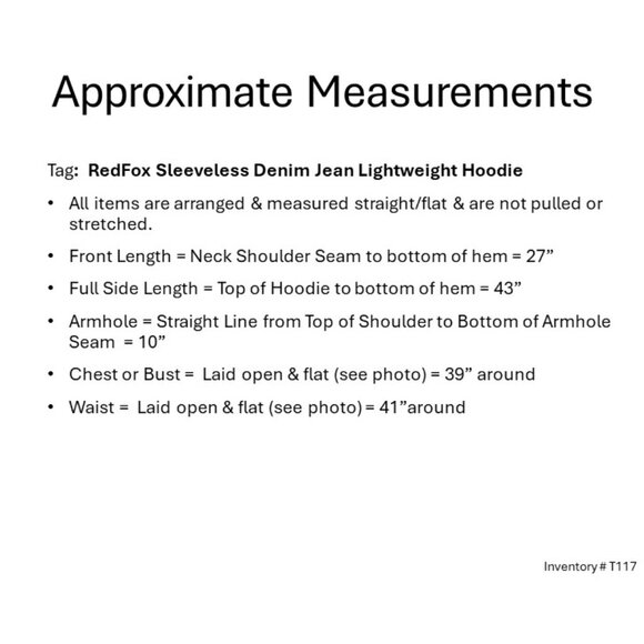 RedFox Ladies Denim Jean Sleeveless Hoodie - Picture 16 of 16